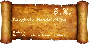 Berghold Magdaléna névjegykártya